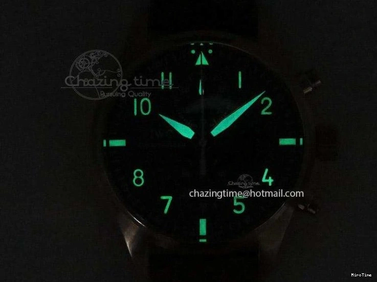 MIROTIME 0131 Youthful Pilot Chrono RG 3878 Gray Dial on Light Brown Leather Strap A 7394